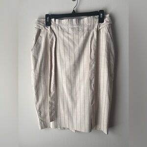 Banana Republic Cream Pinstripe Pencil Skirt